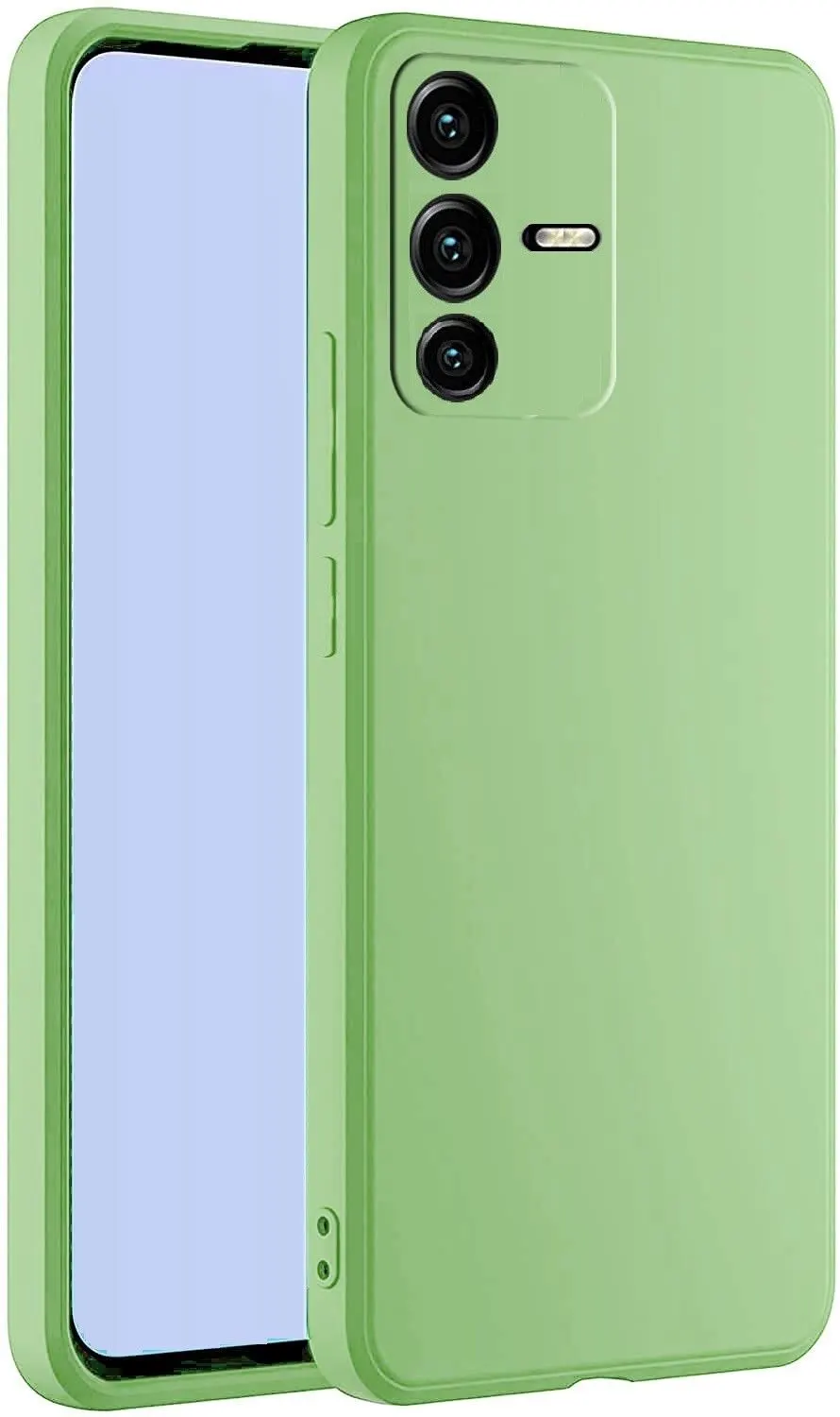Micvir Back Cover for Vivo V23 Pro 5G (Green, Grip Case, Silicon, Pack of: 1)