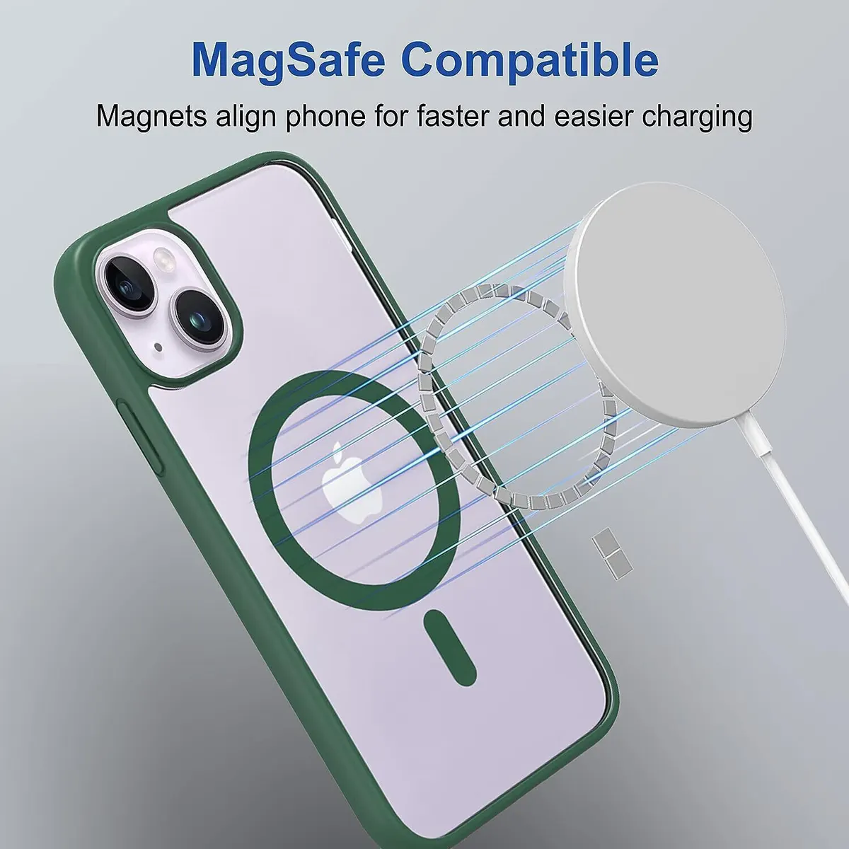 Micvir Back Cover for Apple iPhone 14 (Green, Magsafe, Pack of: 1) — image 4 of 5