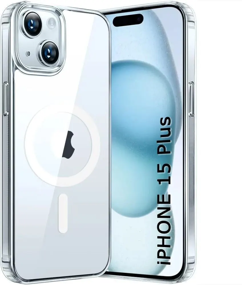 Micvir Back Cover for Apple iPhone 15 Plus (Transparent, Magsafe, Pack of: 1)