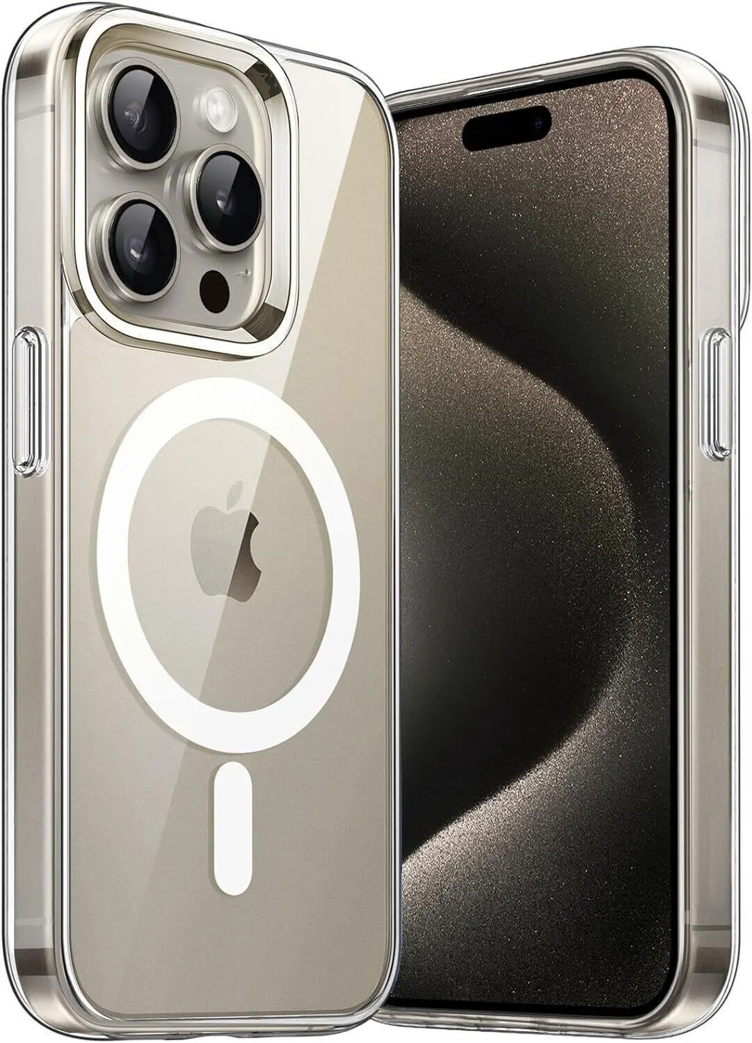 Micvir Back Cover for Apple iPhone 15 Pro Max (Transparent, Magsafe, Thermoplastic Polyurethane, Pack of: 1)