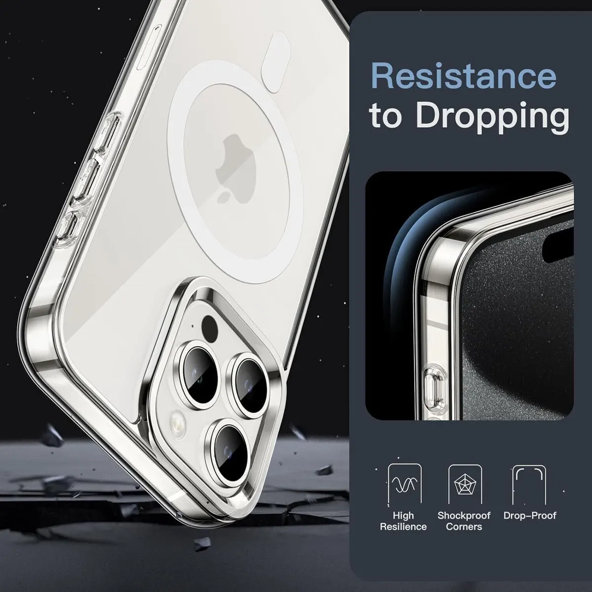 Micvir Back Cover for Apple iPhone 15 Pro Max (Transparent, Magsafe, Thermoplastic Polyurethane, Pack of: 1) — image 3 of 5