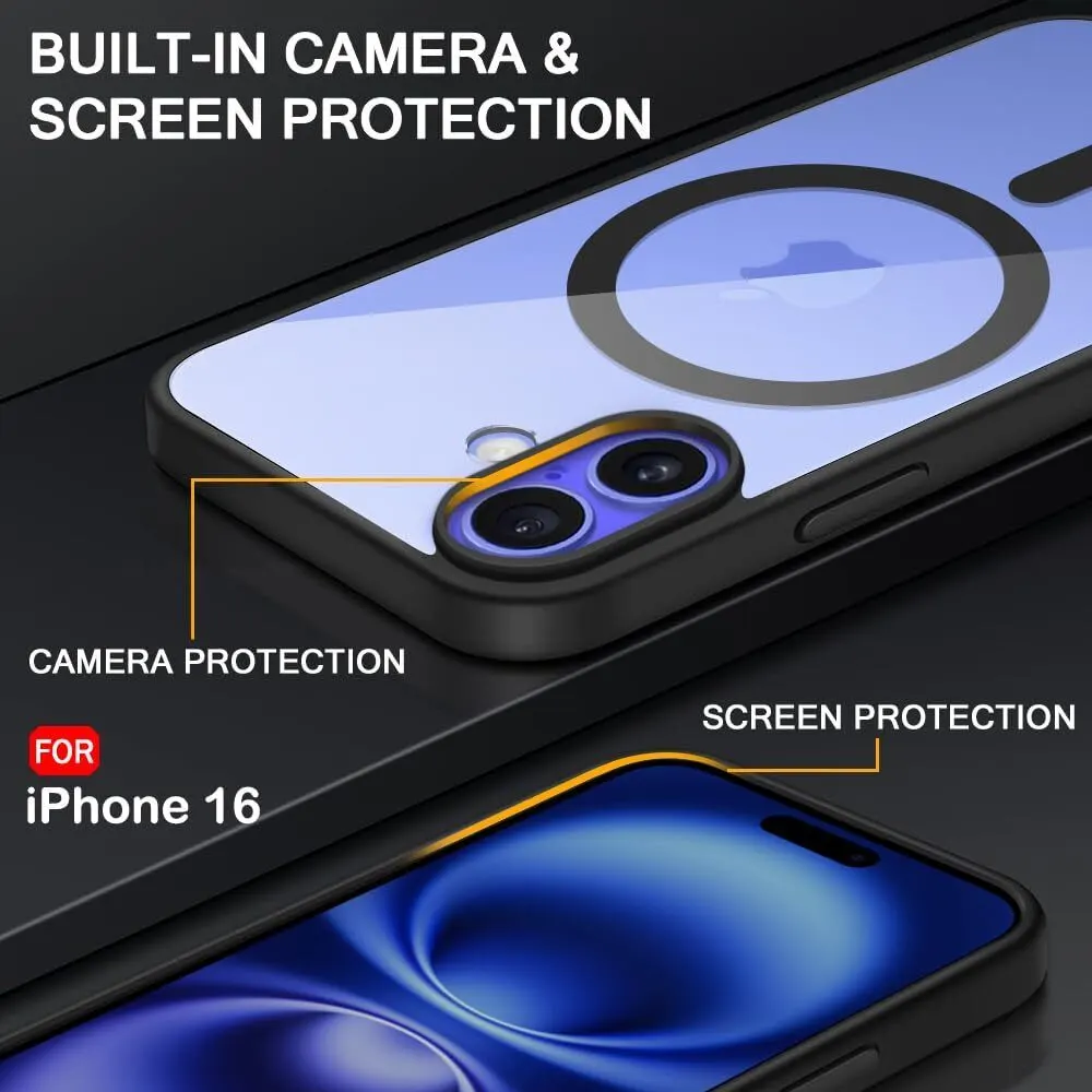 Micvir Back Cover for Apple iphone 16 (Black, Magsafe, Pack of: 1) — image 2 of 5