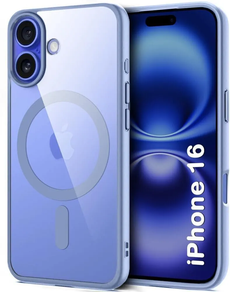 Micvir Back Cover for Apple iPhone 16 (Blue, Magsafe, Pack of: 1)