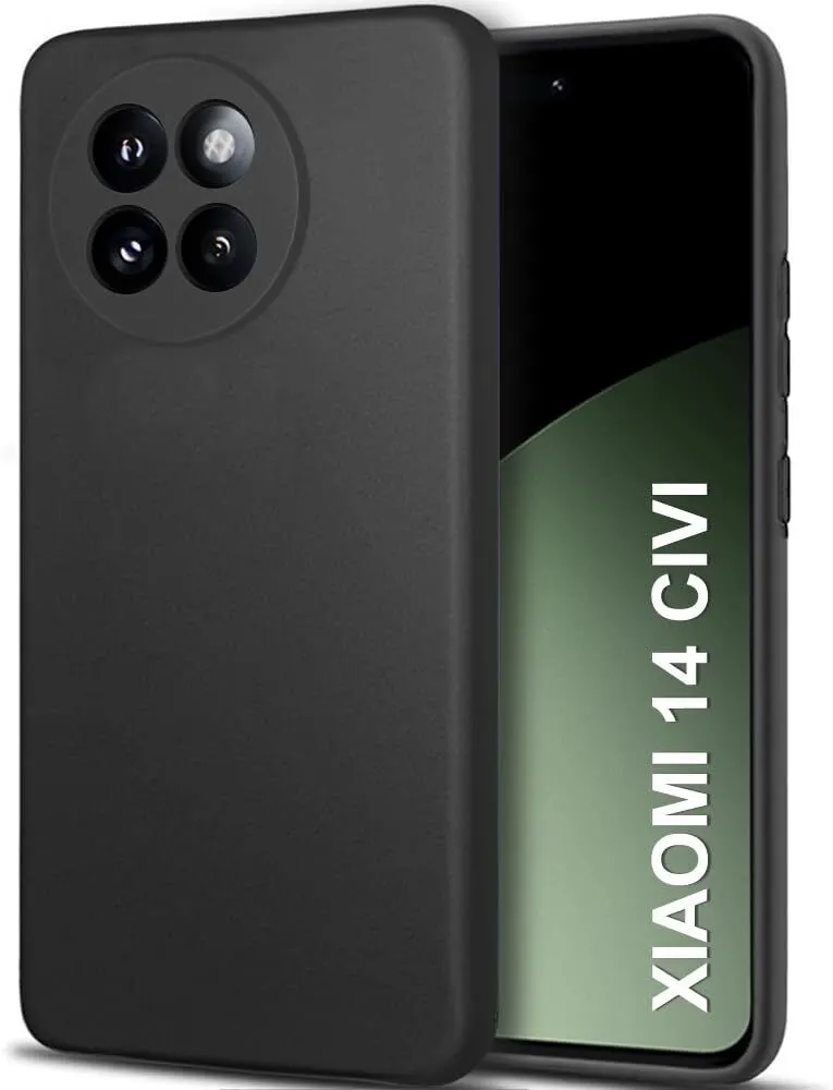 Micvir Back Cover for Xiaomi 14 Civi 5G (Black, Dual Protection, Silicon, Pack of: 1)