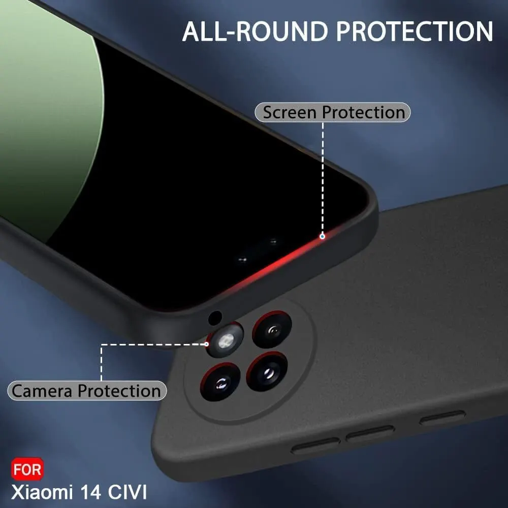 Micvir Back Cover for Xiaomi 14 Civi 5G (Black, Dual Protection, Silicon, Pack of: 1) — image 2 of 5
