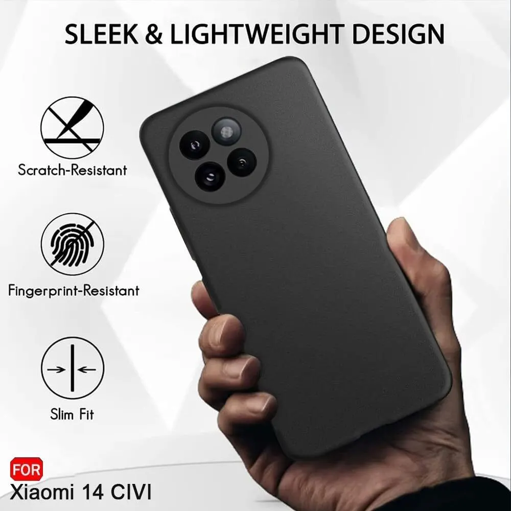 Micvir Back Cover for Xiaomi 14 Civi 5G (Black, Dual Protection, Silicon, Pack of: 1) — image 4 of 5