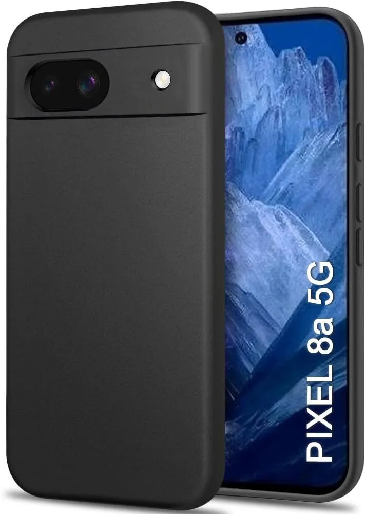 Micvir Back Cover for Google Pixel 8A (Black, Dual Protection, Silicon, Pack of: 1)