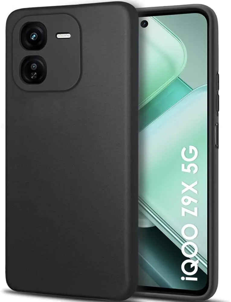 Micvir Back Cover for iQOO Z9X 5G (Black, Dual Protection, Silicon, Pack of: 1)