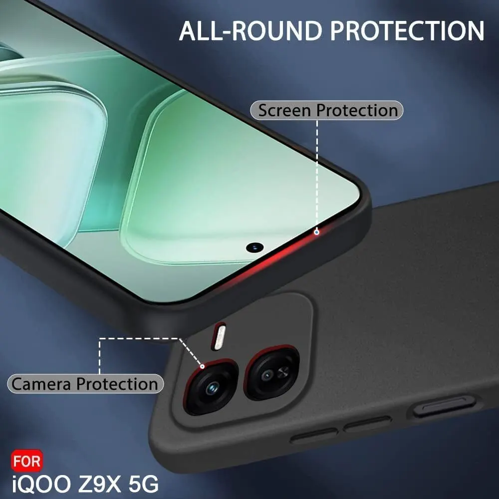 Micvir Back Cover for iQOO Z9X 5G (Black, Dual Protection, Silicon, Pack of: 1) — image 2 of 5