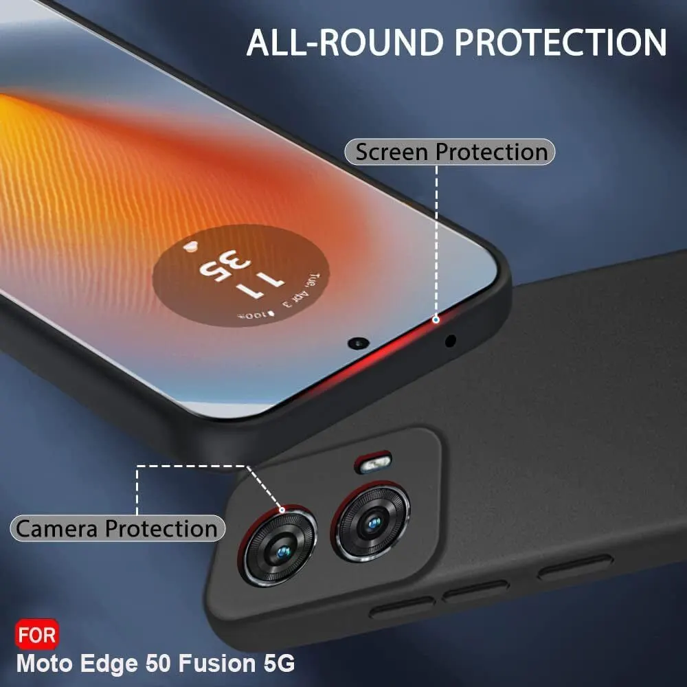 Micvir Back Cover for MOTOROLA Edge 50 Fusion (Black, Dual Protection, Silicon, Pack of: 1) — image 2 of 5