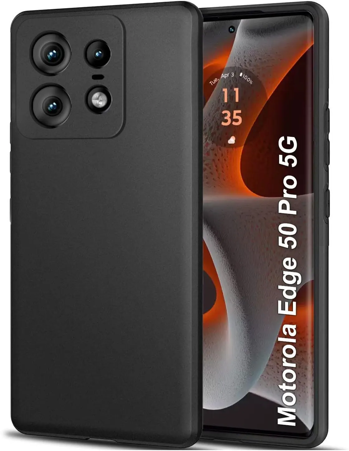 Micvir Back Cover for Motorola Edge 50 Pro 5G (Black, Dual Protection, Silicon, Pack of: 1)