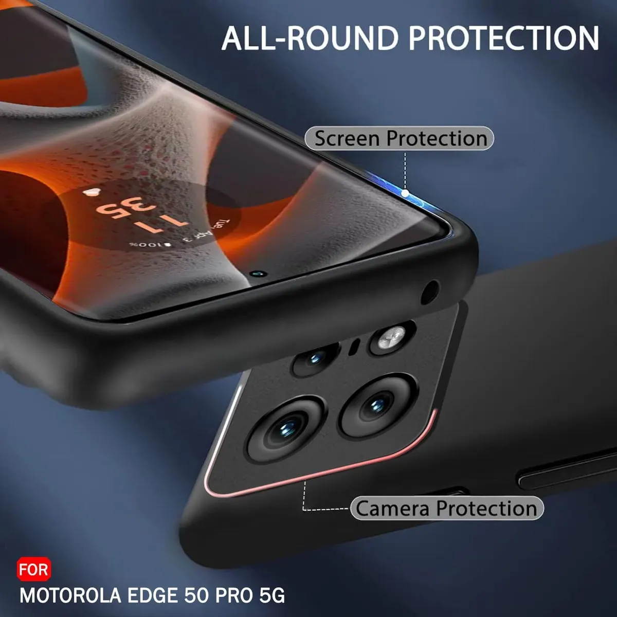 Micvir Back Cover for Motorola Edge 50 Pro 5G (Black, Dual Protection, Silicon, Pack of: 1) — image 2 of 5