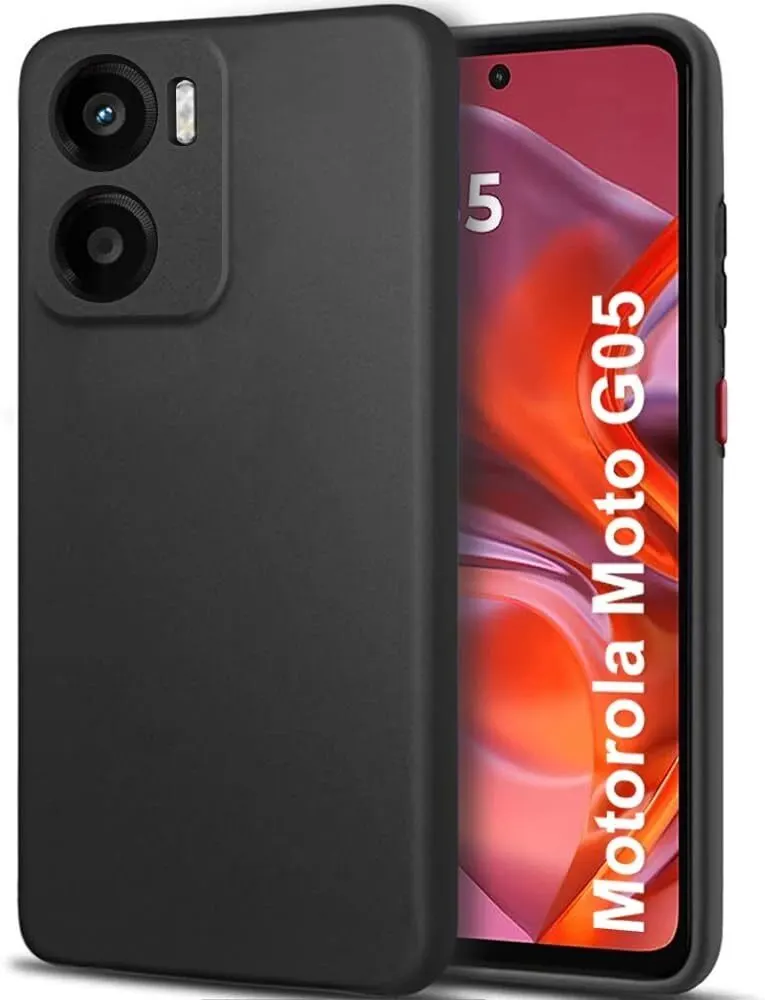 Micvir Back Cover for MOTOROLA g05 (Black, Dual Protection, Silicon, Pack of: 1)