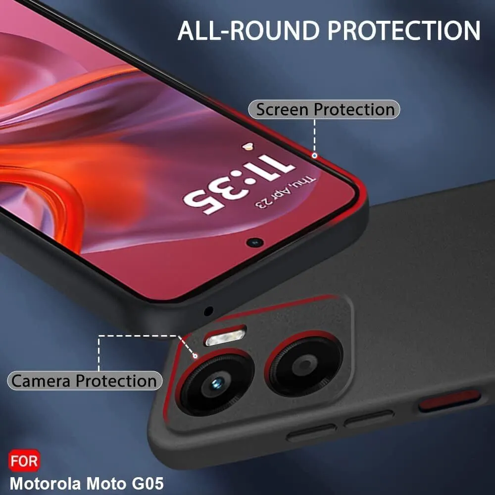 Micvir Back Cover for MOTOROLA g05 (Black, Dual Protection, Silicon, Pack of: 1) — image 2 of 5