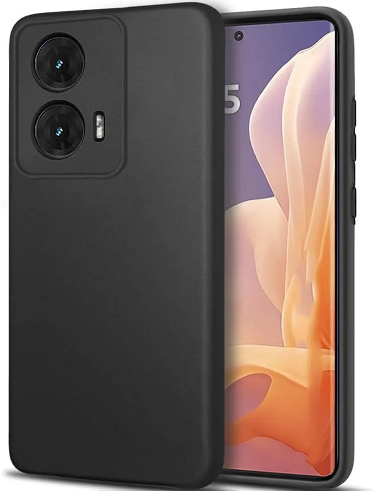 Micvir Back Cover for Motorola Moto G45 5G (Black, Dual Protection, Silicon, Pack of: 1)
