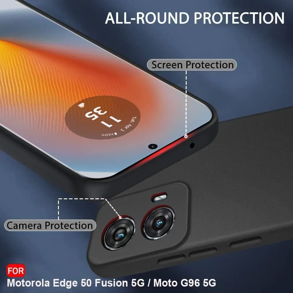 Micvir Back Cover for Motorola Moto G96 5G (Black, Dual Protection, Silicon, Pack of: 1) — image 3 of 5