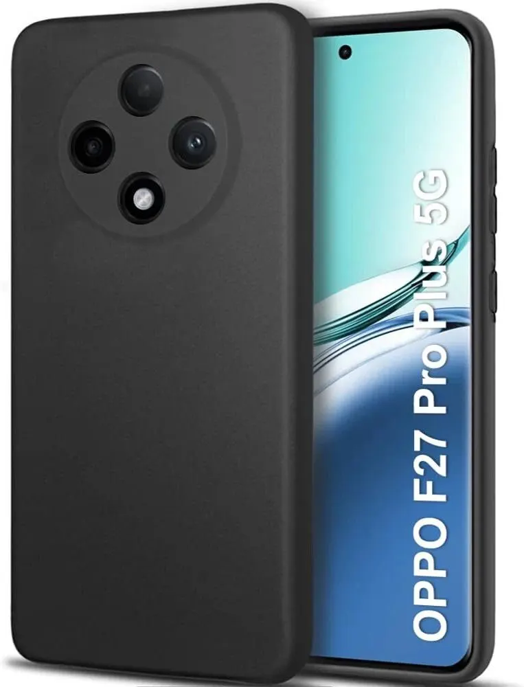 Micvir Back Cover for Oppo F27 Pro Plus 5G (Black, Dual Protection, Silicon, Pack of: 1)