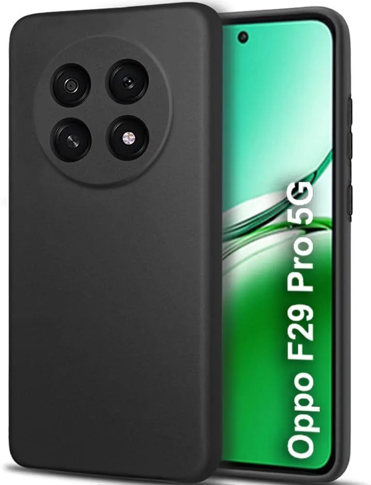 Micvir Back Cover for OPPO F29 Pro 5G (Black, Dual Protection, Silicon, Pack of: 1)