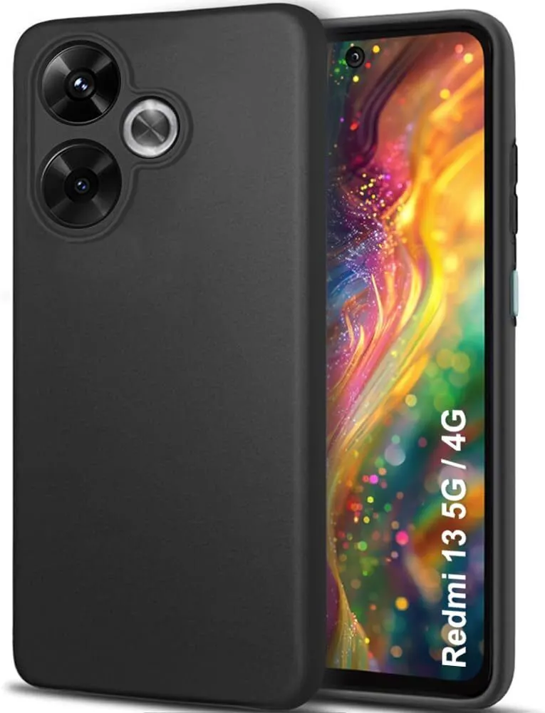 Micvir Back Cover for POCO M6 Plus 5G (Black, Dual Protection, Silicon, Pack of: 1)