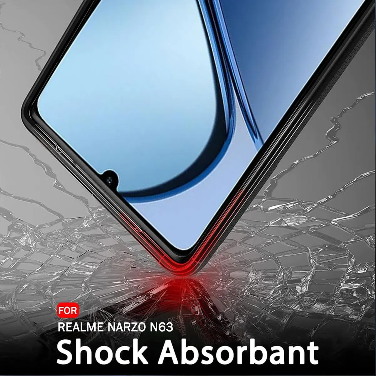 Micvir Back Cover for Realme Narzo N63 (Black, Dual Protection, Silicon, Pack of: 1) — image 4 of 5