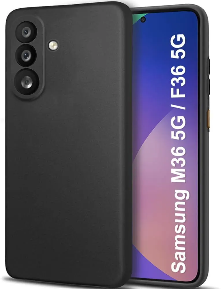 Micvir Back Cover for Samsung Galaxy F36 5G (Black, Dual Protection, Silicon, Pack of: 1)