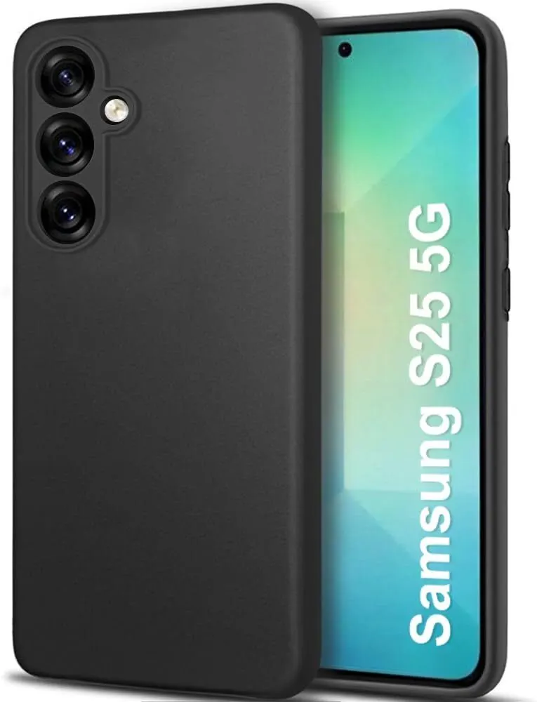 Micvir Back Cover for Samsung Galaxy S25 5G (Black, Dual Protection, Silicon, Pack of: 1)