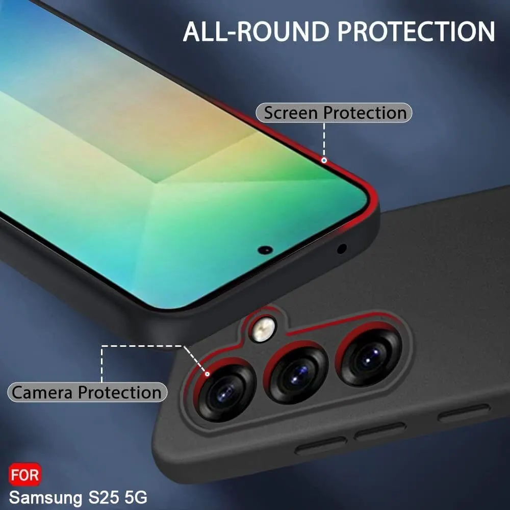 Micvir Back Cover for Samsung Galaxy S25 5G (Black, Dual Protection, Silicon, Pack of: 1) — image 2 of 5
