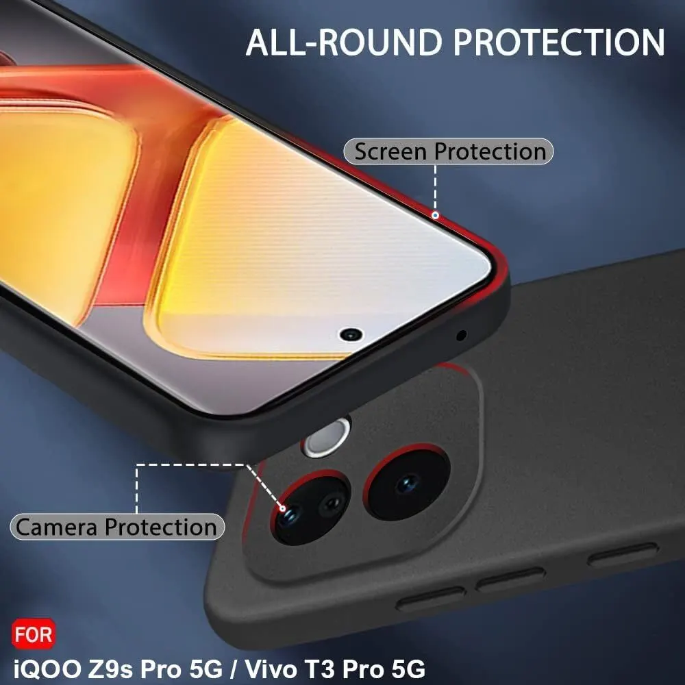 Micvir Back Cover for Vivo T3 Pro 5G (Black, Dual Protection, Silicon, Pack of: 1) — image 2 of 5