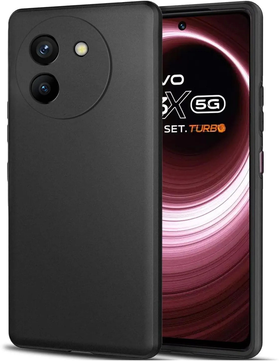 Micvir Back Cover for Vivo T3X 5G (Black, Dual Protection, Silicon, Pack of: 1)