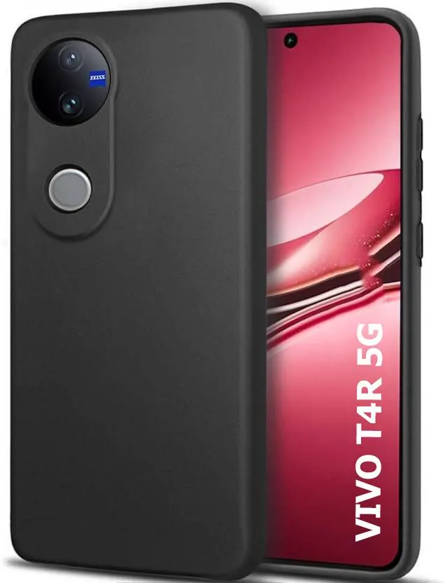 Micvir Back Cover for Vivo T4R 5G (Black, Dual Protection, Silicon, Pack of: 1)
