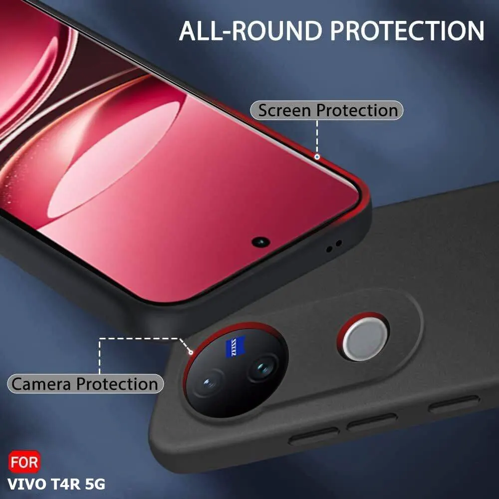 Micvir Back Cover for Vivo T4R 5G (Black, Dual Protection, Silicon, Pack of: 1) — image 2 of 5
