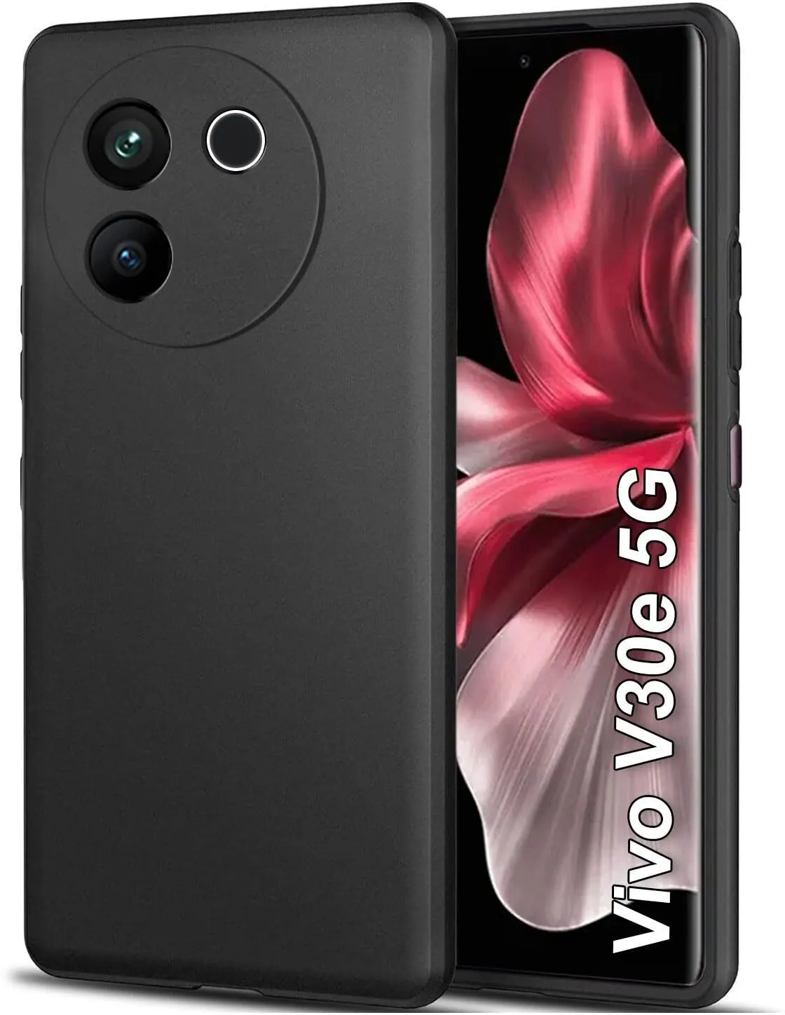 Micvir Back Cover for Vivo V30e 5G (Black, Dual Protection, Silicon, Pack of: 1)