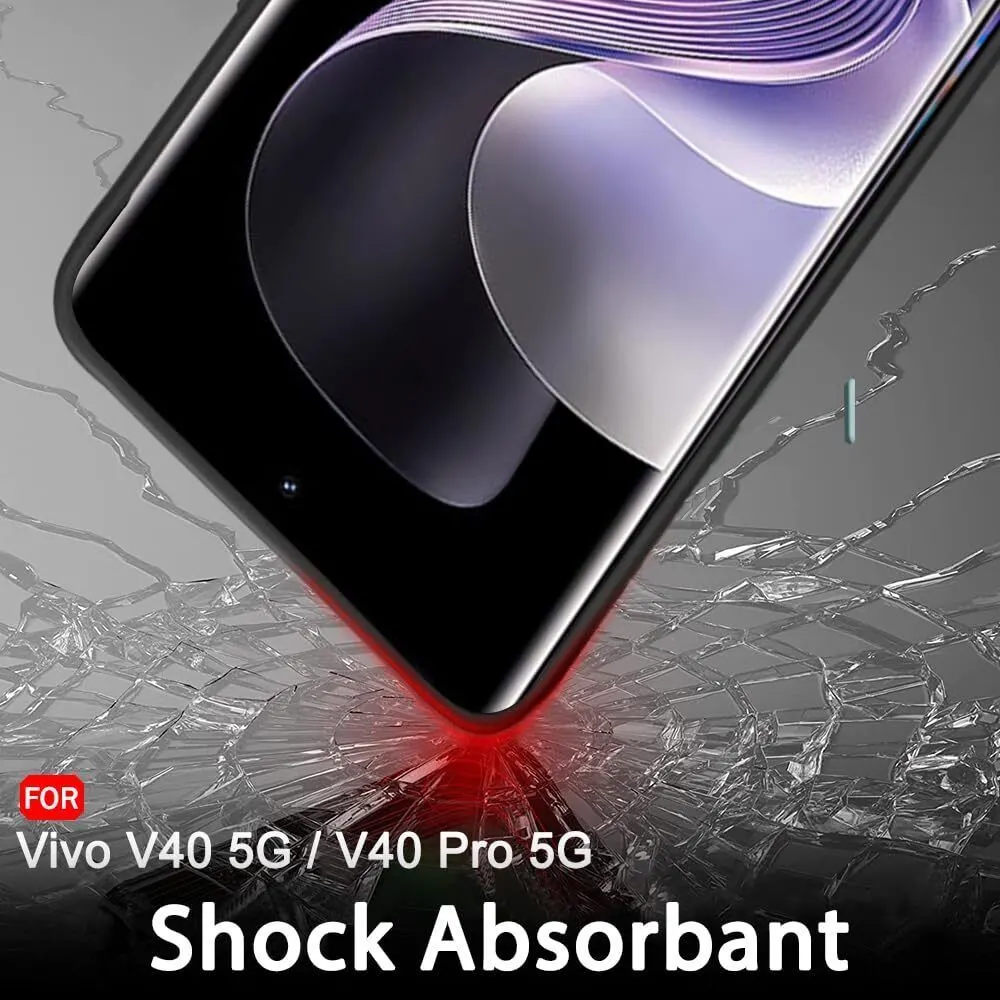 Micvir Back Cover for vivo V40 Pro 5G (Black, Dual Protection, Silicon, Pack of: 1) — image 3 of 5