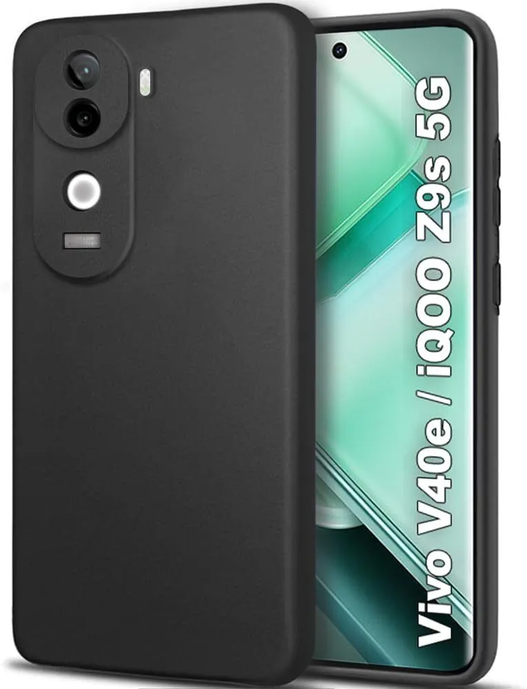 Micvir Back Cover for Vivo V40e 5G (Black, Dual Protection, Silicon, Pack of: 1)