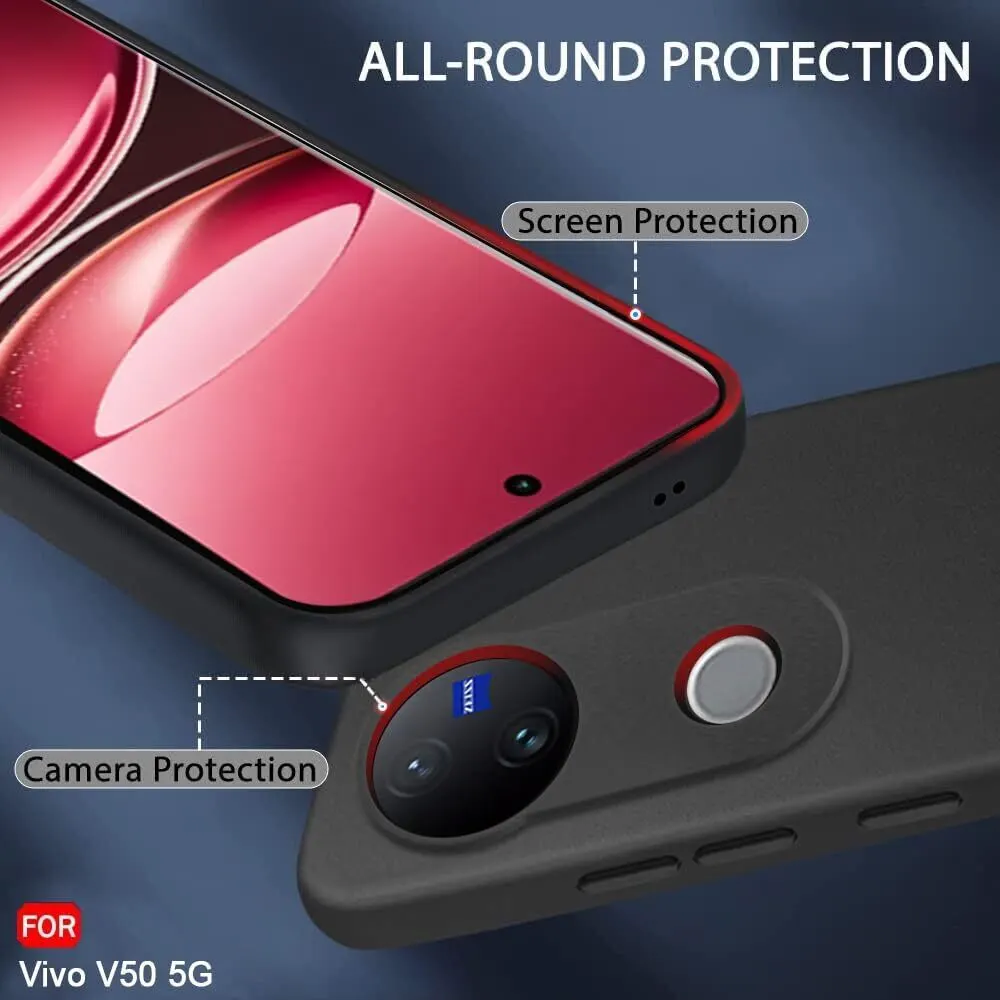 Micvir Back Cover for vivo V50 5G (Black, Dual Protection, Silicon, Pack of: 1) — image 2 of 5
