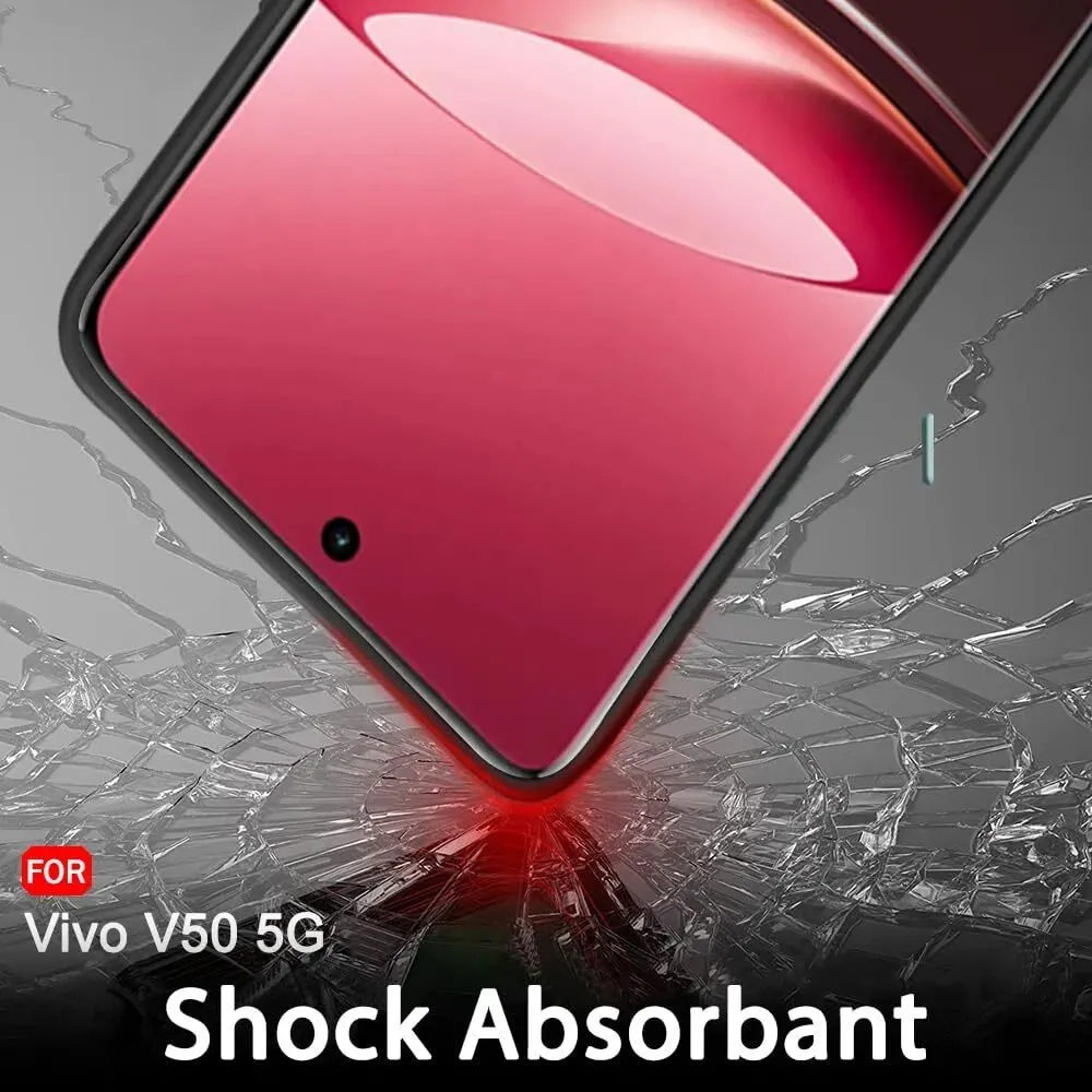 Micvir Back Cover for vivo V50 5G (Black, Dual Protection, Silicon, Pack of: 1) — image 4 of 5
