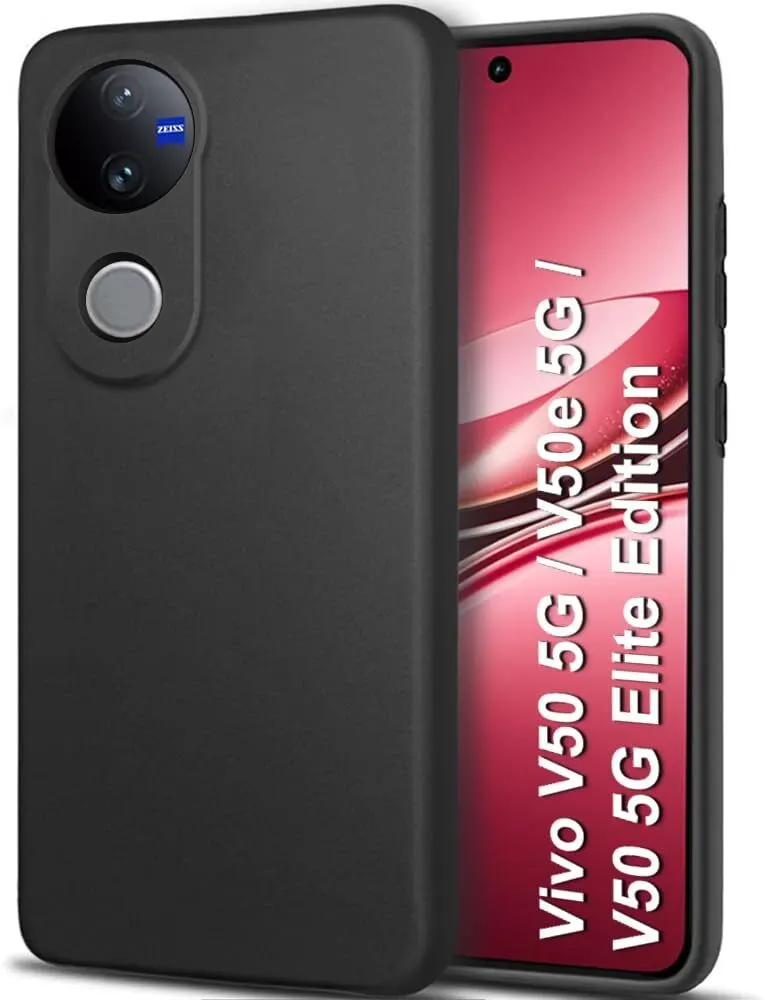 Micvir Back Cover for vivo V50 5G Elite Edition (Black, Dual Protection, Silicon, Pack of: 1)