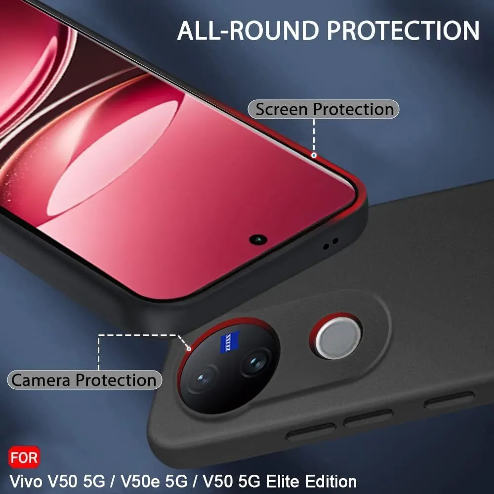 Micvir Back Cover for vivo V50 5G Elite Edition (Black, Dual Protection, Silicon, Pack of: 1) — image 2 of 4