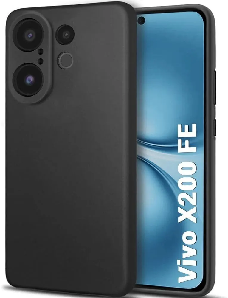 Micvir Back Cover for Vivo X200 FE 5G (Black, Dual Protection, Silicon, Pack of: 1)
