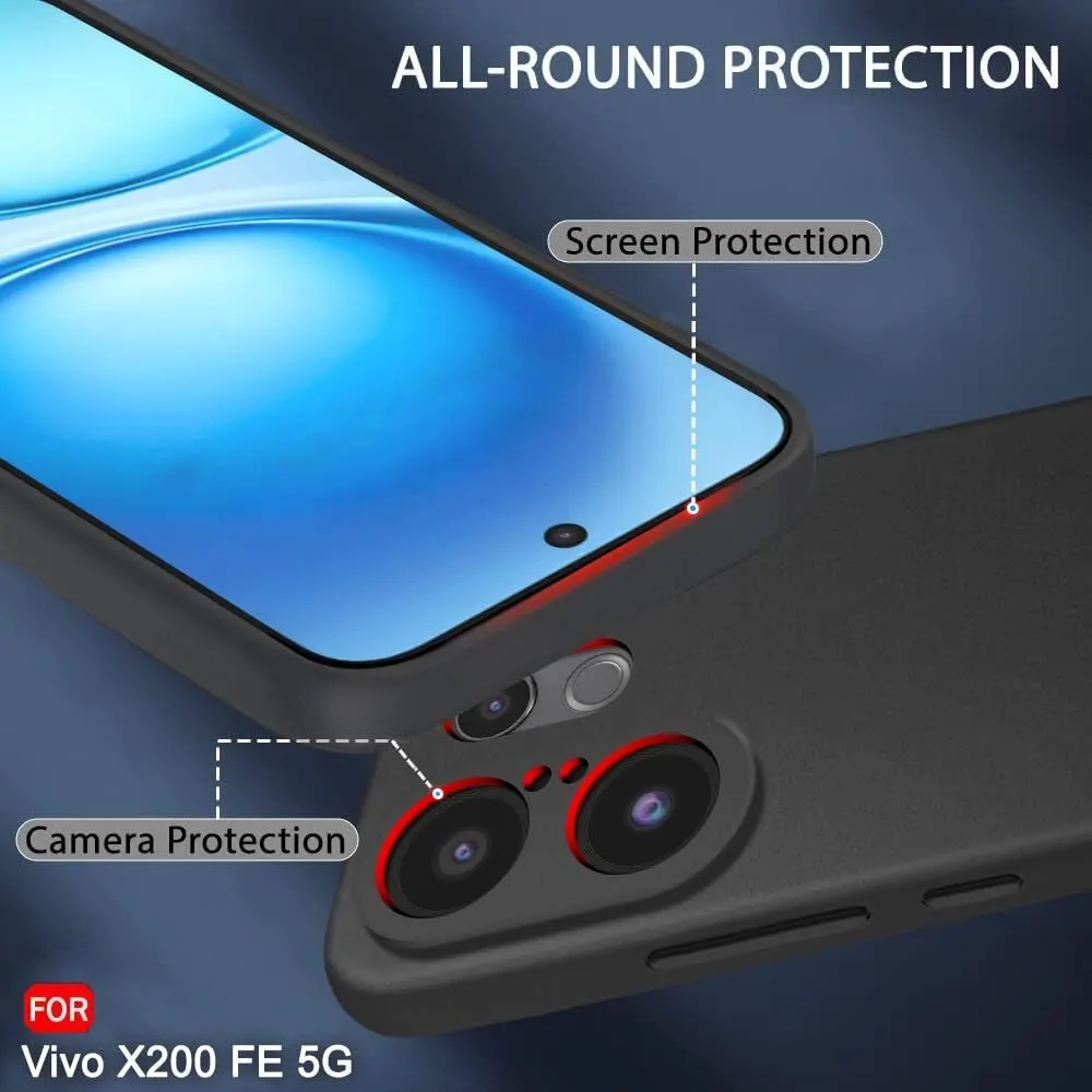 Micvir Back Cover for Vivo X200 FE 5G (Black, Dual Protection, Silicon, Pack of: 1) — image 3 of 5