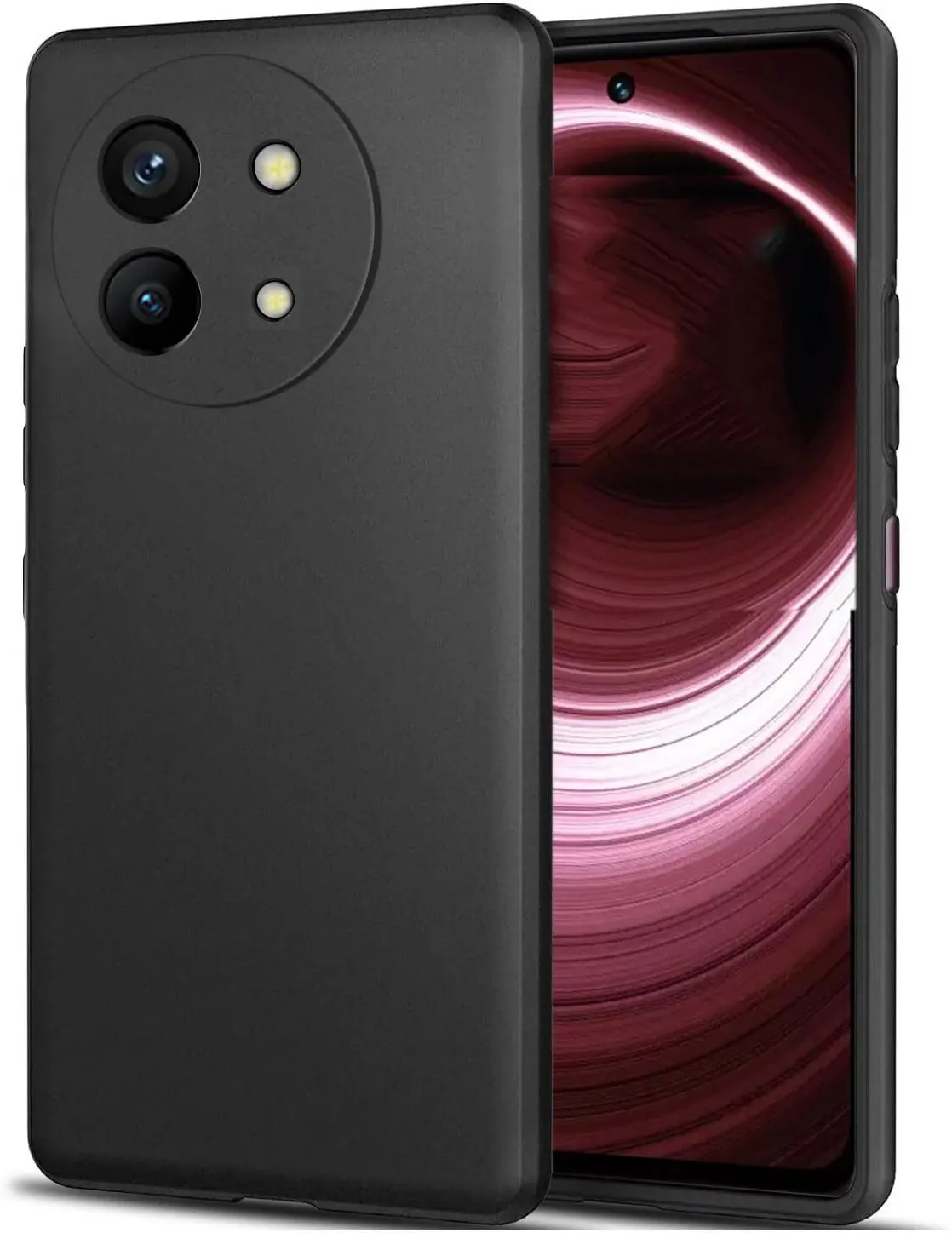 Micvir Back Cover for Vivo Y58 5G (Black, Dual Protection, Silicon, Pack of: 1)