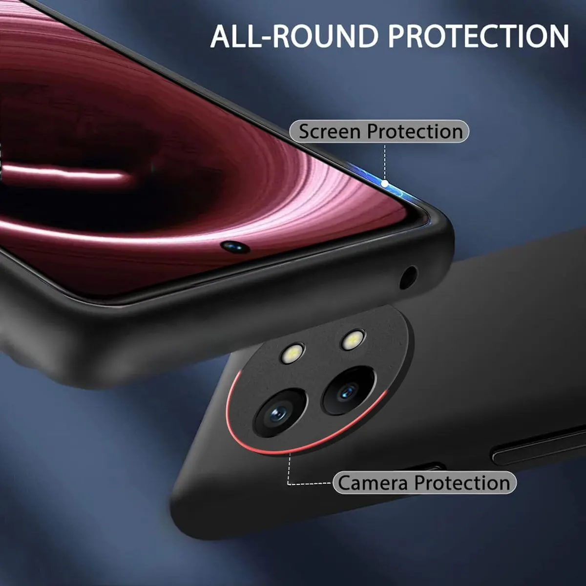 Micvir Back Cover for Vivo Y58 5G (Black, Dual Protection, Silicon, Pack of: 1) — image 3 of 5