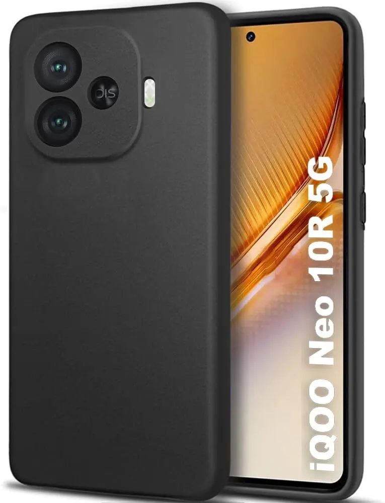 Micvir Back Cover for IQOO Neo 10R 5G (Black, Dual Protection, Silicon, Pack of: 1)