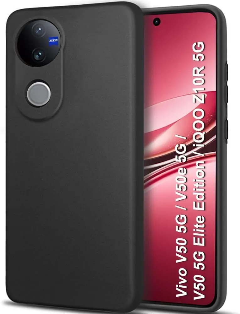 Micvir Back Cover for iQOO Z10R 5G (Black, Dual Protection, Silicon, Pack of: 1)