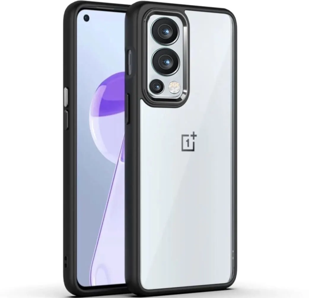 Micvir Back Cover for OnePlus Nord 2 (Transparent, Black, Camera Bump Protector, Plastic, Silicon, Pack of: 1)