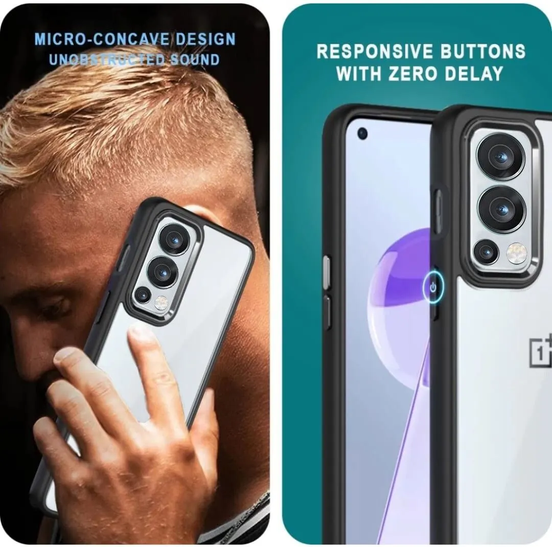 Micvir Back Cover for OnePlus Nord 2 (Transparent, Black, Camera Bump Protector, Plastic, Silicon, Pack of: 1) — image 2 of 4