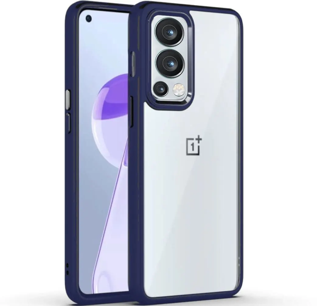 Micvir Back Cover for OnePlus Nord 2 (Transparent, Blue, Camera Bump Protector, Pack of: 1)