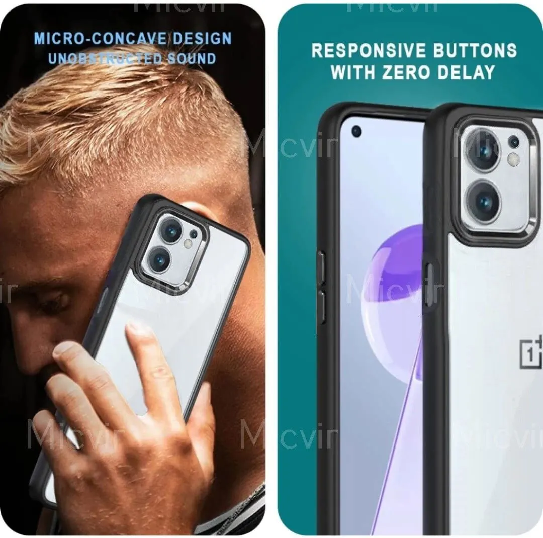Micvir Back Cover for OnePlus Nord CE 2 5G (Transparent, Black, Camera Bump Protector, Plastic, Silicon, Pack of: 1) — image 2 of 4
