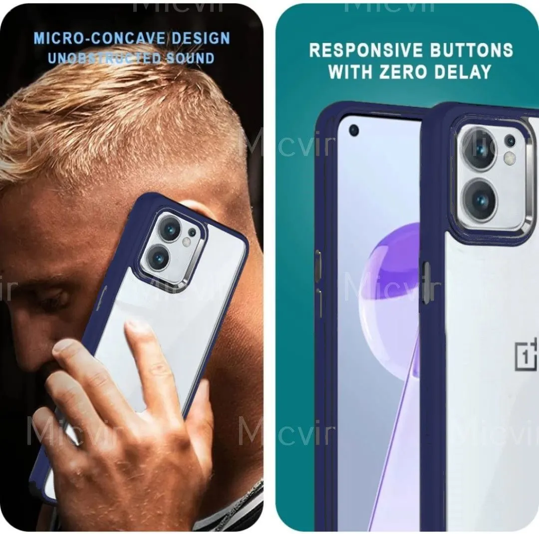 Micvir Back Cover for OnePlus Nord CE 2 5G (Transparent, Blue, Camera Bump Protector, Plastic, Silicon, Pack of: 1) — image 2 of 3