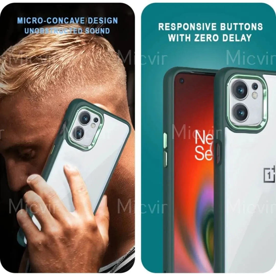 Micvir Back Cover for OnePlus Nord CE 2 5G (Transparent, Green, Camera Bump Protector, Plastic, Silicon, Pack of: 1) — image 2 of 4